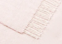 Bella Herringbone Throw Ivory/Pink