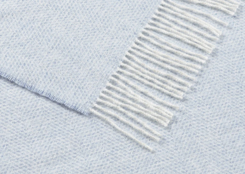 Bella Herringbone Throw Ivory