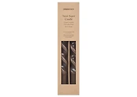 Twist Taper Candle Set Brown