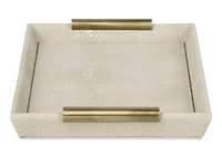Burrell Faux Leather Tray Small Sand