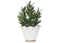 Ruffled Planter Large Antiqued White