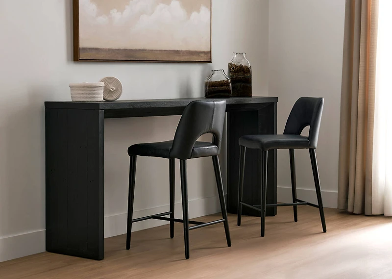 Yvette Lthr Counter Stool -Olson Slate