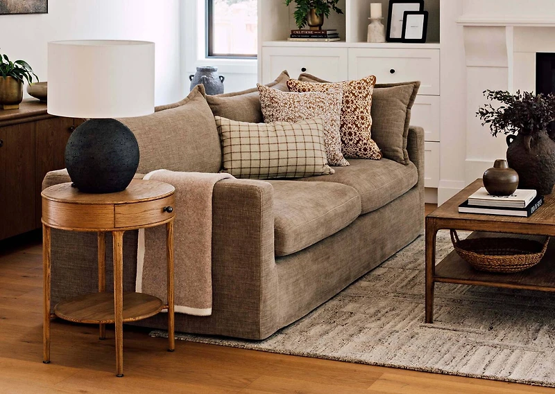 Eloise Slipcovered Sofa -Nile Mushroom
