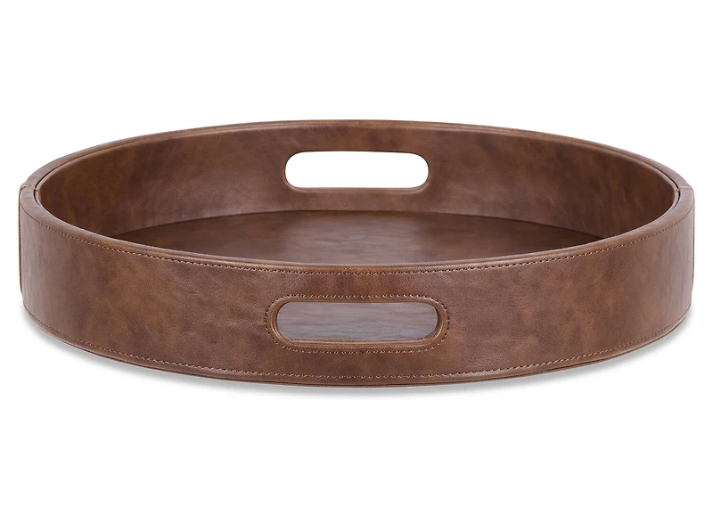 Tessa Round Tray Small Cognac