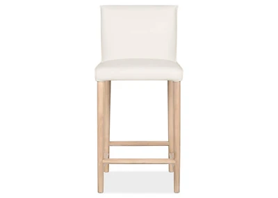 Marciona Lthr Counter Stool -Forega Wht
