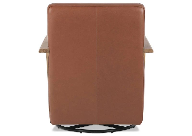 Simone Leather Swivel Chair -Ari Caramel