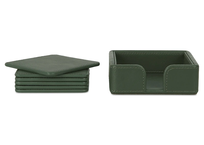 Riva Coaster Set with Holder Woodland
