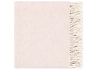 Bella Herringbone Throw Ivory/Pink