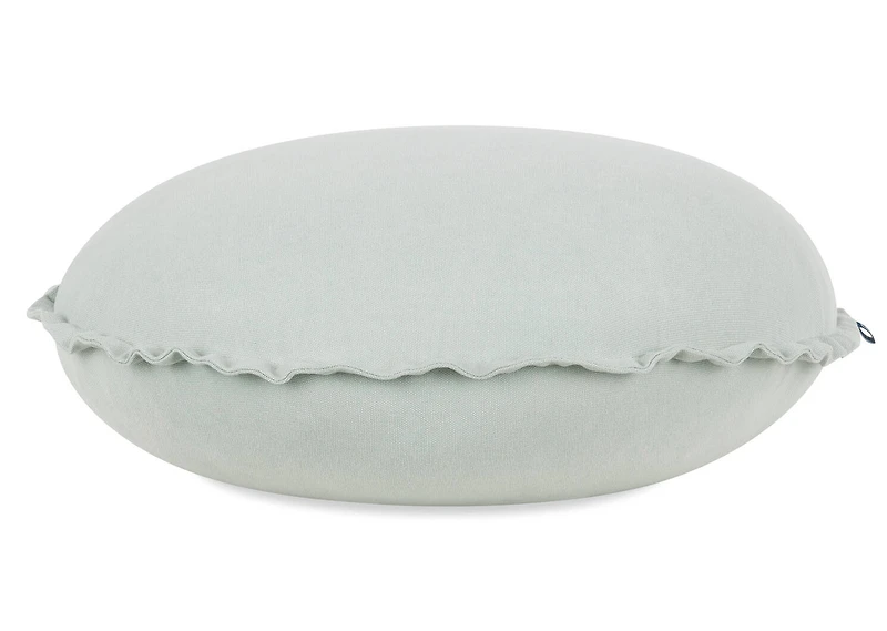 Faria Cotton Round Pillow Blue Mist