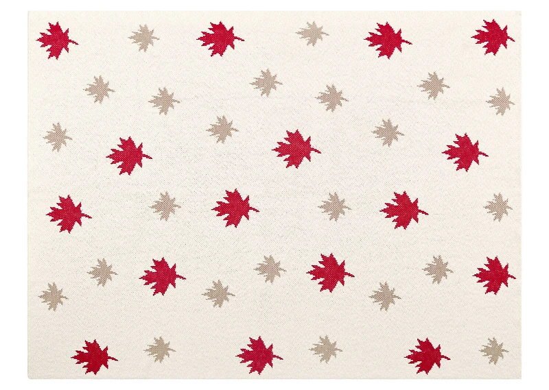 Maple Leaf Cotton Throw Natural/Multi