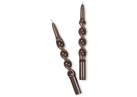 Twist Taper Candle Set Brown