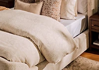 Silas Cotton Duvet Set Queen Sand/Ivory