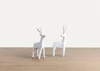 Nordic Reindeer Statue Set White