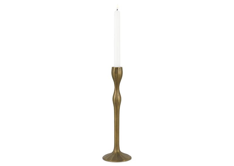 Ryah Candle Holder Tall Antiqued Brass