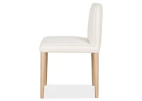 Marciona Lthr Dining Chair -Forega Wht