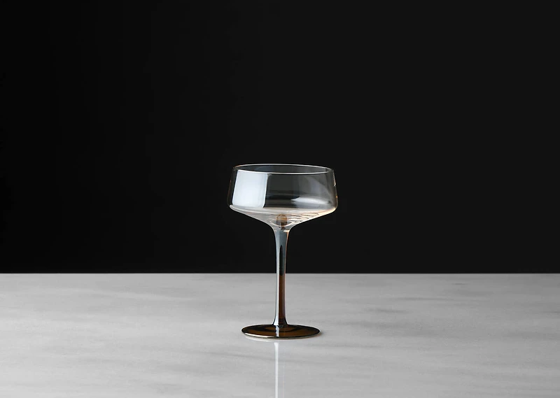 Abie Coupe Glass Topaz/Cognac