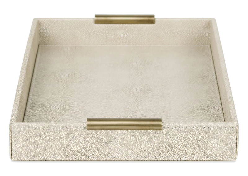 Burrell Faux Leather Tray Large Sand