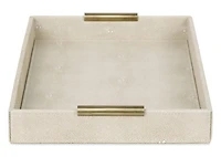 Burrell Faux Leather Tray Large Sand