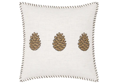 Pinecones Pillow 20x20 Ivory/Brown