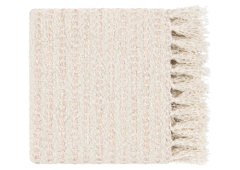 Whitby Throw Ivory/Pink Dust