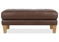 Carson Leather Ottoman -Wes Rum