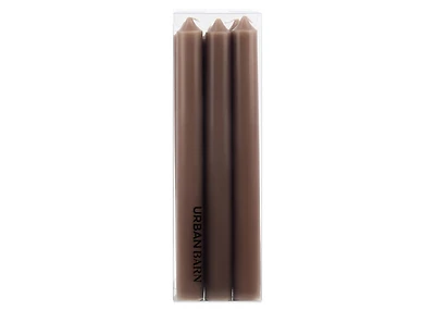 Cassa 6pc Taper Candles Set 8" Brown