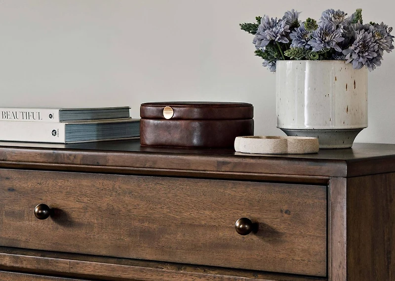 Tessa Storage Box Oval Large Cognac