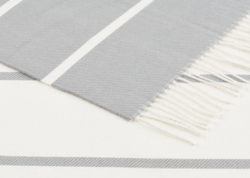 Reggie Striped Throw Ivory/Light Grey
