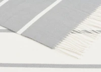 Reggie Striped Throw Ivory/Light Grey