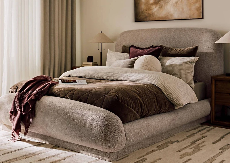 Joye Cotton Velvet Coverlet Mushroom