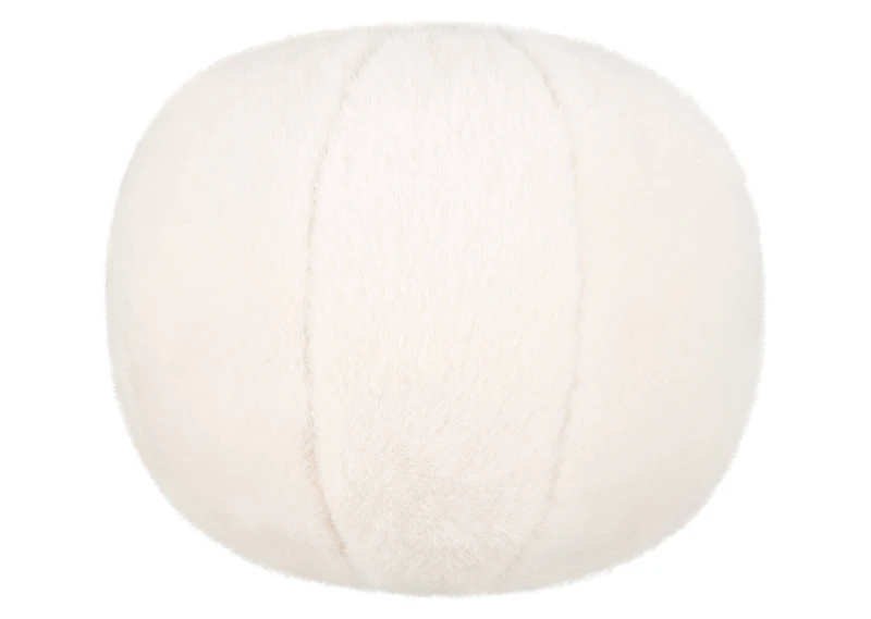 Tia Faux Fur Round Pillow Ivory