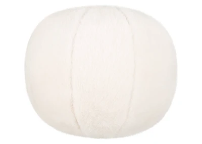 Tia Faux Fur Round Pillow Ivory