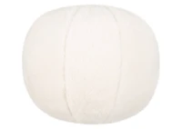 Tia Faux Fur Round Pillow Ivory