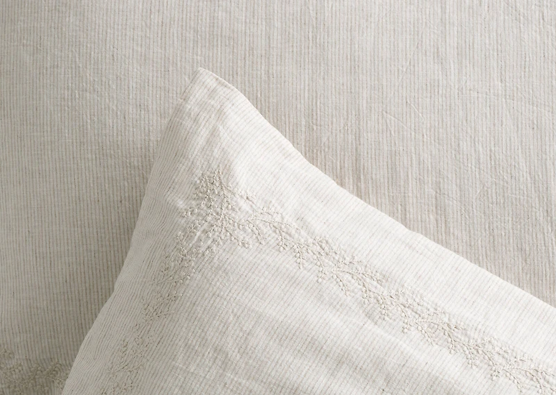 Ciaz Cotton/Linen Duvet Set Queen Iv/Tan
