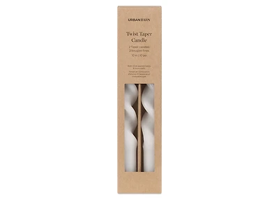 Twist Taper Candles Set White