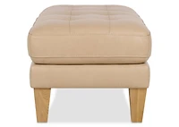 Carson Leather Ottoman -Zen Stone