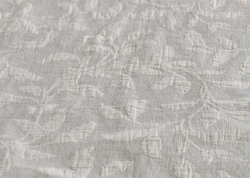 Nimes Cotton Duvet Set Queen Lt. Grey/Iv