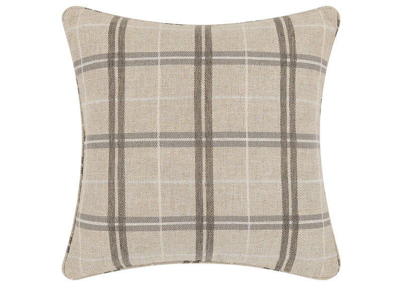 Darcy Plaid Pillow 20x20 Sand/Mushroom