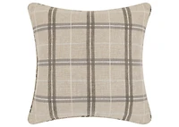 Darcy Plaid Pillow 20x20 Sand/Mushroom