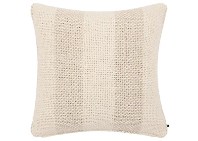 Kris Striped Cotton Pillow 20x20 Sand/Iv
