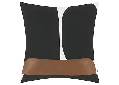 Lou Cotton Pillow 20x20 Blk/Iv/Carame