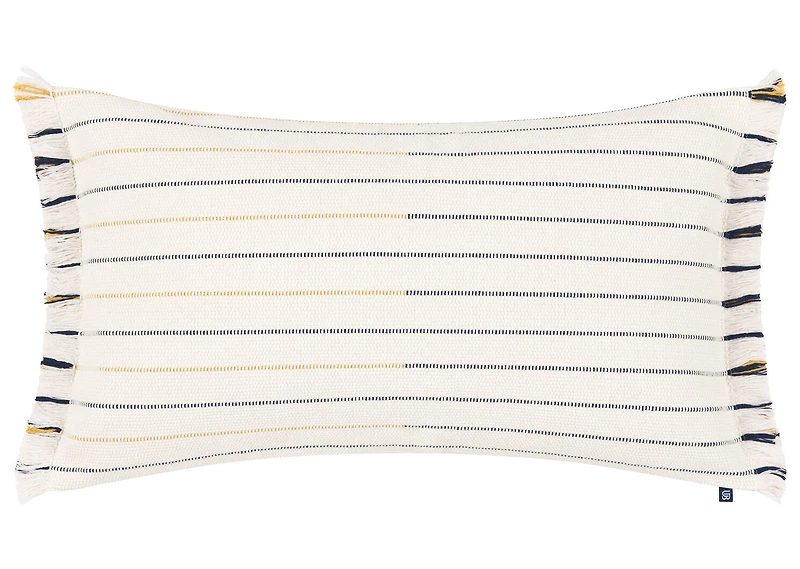 Bosa Striped Pillow 14x24 Iv/Navy/Amb