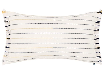 Bosa Striped Pillow 14x24 Iv/Navy/Amb