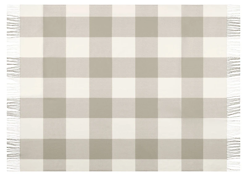 Sabena Checkerboard Throw Ivory/Tan