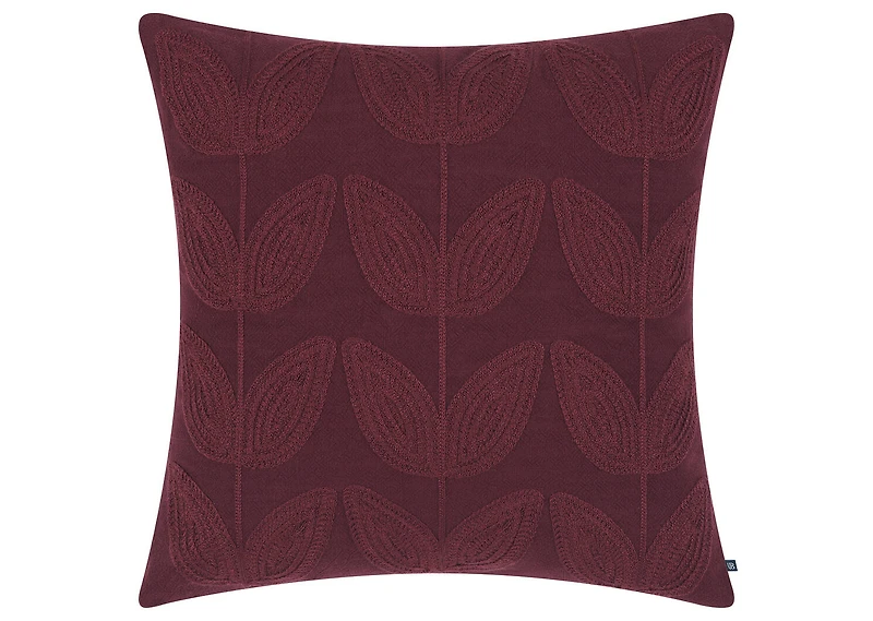 Lita Leaf Pillow 20x20 Bordeaux