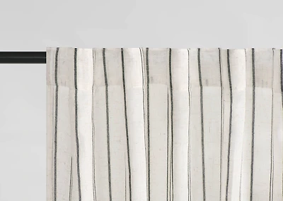 Aelene Striped Curtain 96 Ivory/Blk