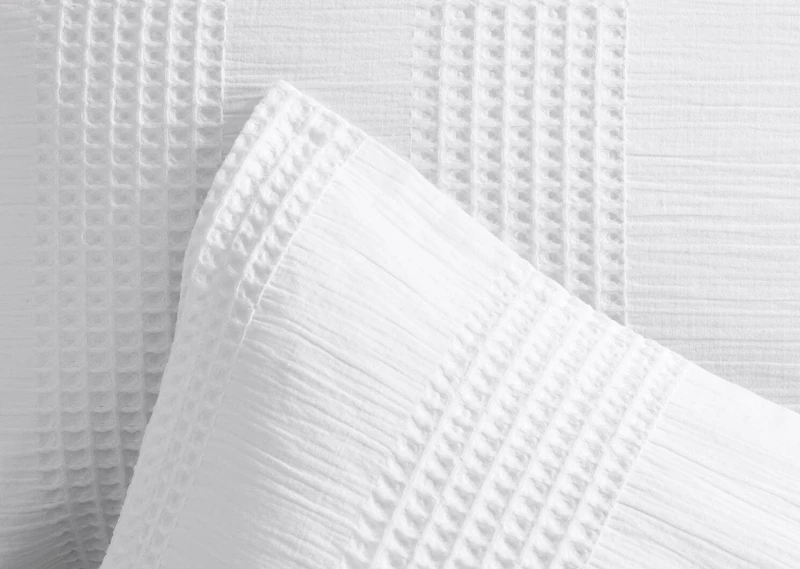 Sheena Cotton Waffle Duvet Set King Wht