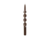 Twist Taper Candle Set Brown