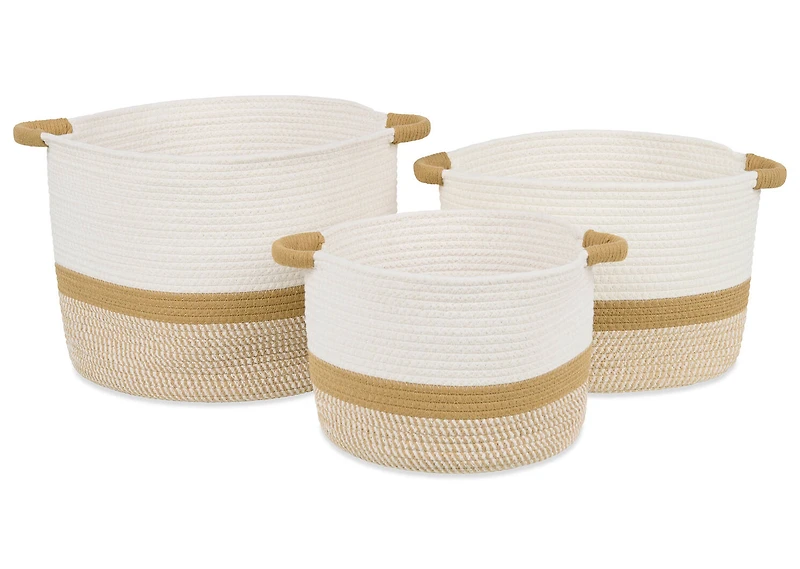 Rosio Basket Small Ivory/Tan