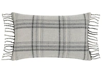 Harling Plaid Pillow 14x24 Grey